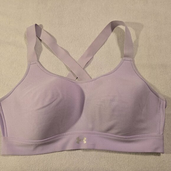 Under Armour XL Continuum Mid Sports Bra Extra Large Lilac 1372559 GUC Womens - Picture 1 of 13